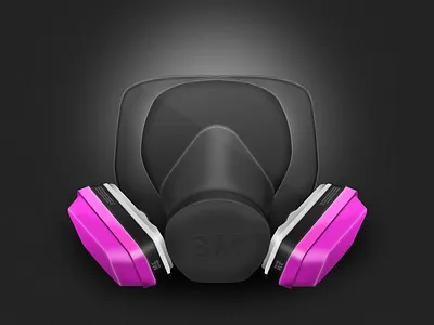 Respirator Mask breaking bad glass glow icon illustration light mask pink respirator shine