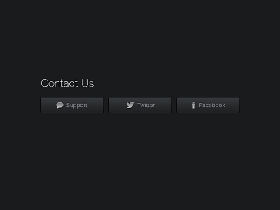 Social Buttons button dark facebook grey interface social support twitter ui