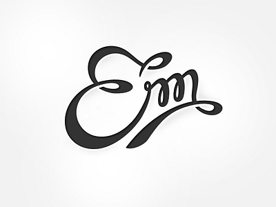 Em black custom em handwritten logo typo typography white