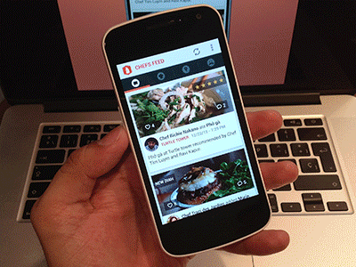 [GIF] Chefs Feed (Android) android animation bean chefs chefs feed food gif holo ics interface jelly nexus phone timeline ui user ux