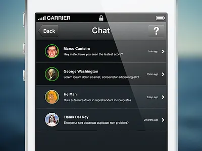 Chat Screen chat iphone mobile perfect pixel retina rounded