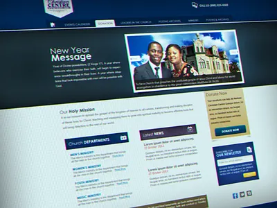 All Nation Christian Center button christian homepage layout non profit ui ux website