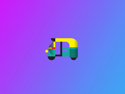 rickshaw geometric illustration india rickshaw
