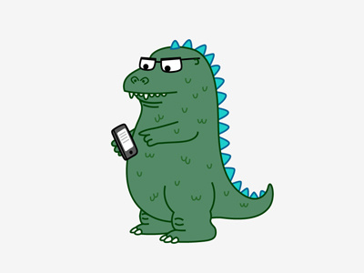 Tweetzilla dinosaur godzilla green illustration tweet