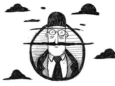 The Oddly Mustached Man - Stage 1 bowler hat illustration man micahburger mustache pen sketch vintage