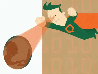 Super-vising illustration machine ui uniqui user interface ux web design website