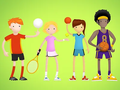 Sports illustration people players sports