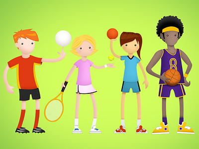 Sports illustration people players sports