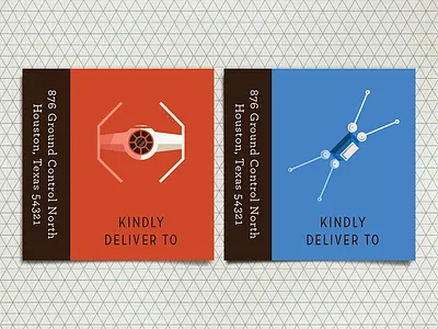 return address labels space spacecraft spaceship star wars tie fighter x wing