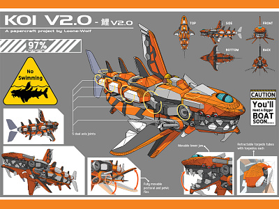 KOI V2.0 Wip6 3d fish koi machine mech mecha robot