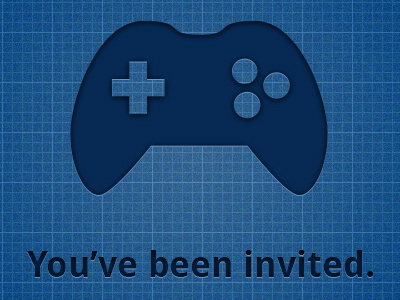 You've Been Invited app beta blue controller design dpad dpadd email games gaming invite letterpress ui