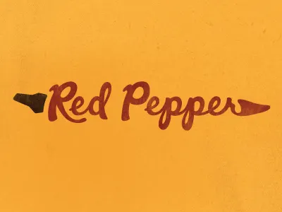 Red Pepper hot pepper red script
