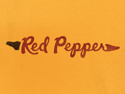 Red Pepper hot pepper red script