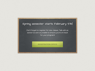 Spring Semester Board button chalkboard green ui web design wood