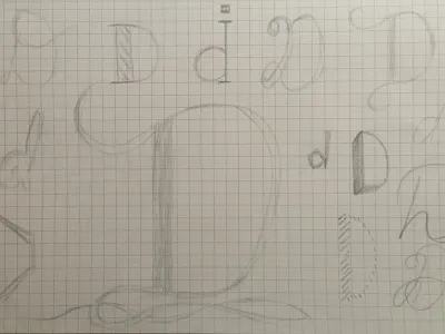 Letter D - Sketches d hand drawn letter letterform sketch typography