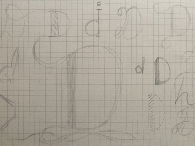 Letter D - Sketches d hand drawn letter letterform sketch typography