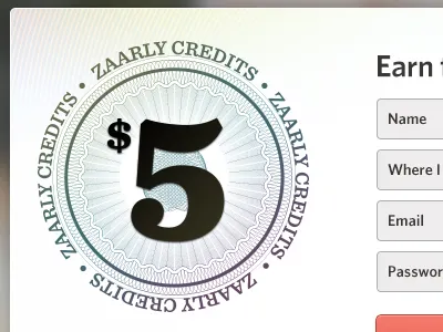 Zaarly Credits credits form guilloche type on a path zaarly