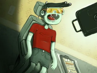 wip | vampire at the dentist cartoon childrens dentist illustration photoshop vampire