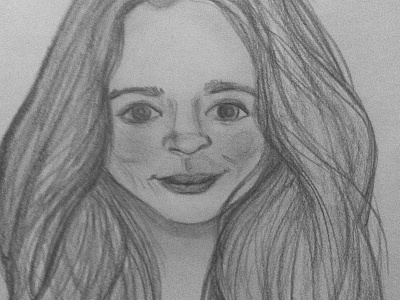 Sketch drawing girl pencil sketch