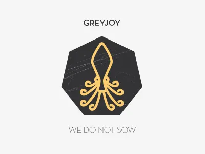 Greyjoy a song of ice and fire game of thrones got greyjoy kraken sigil squid we do not sow