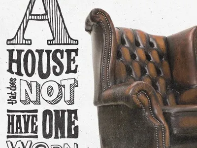 Chair quote chair hand drawn pen texture typography