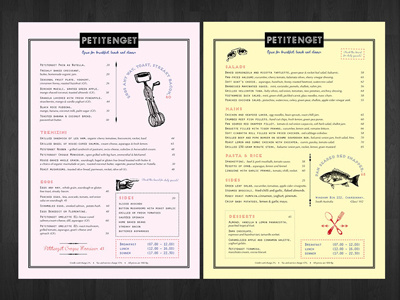 Petitenget restaurant art direction branding graphic design