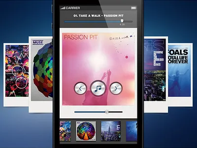 Music Player App app buttons iphone iphone app music music player music player app player slider timer