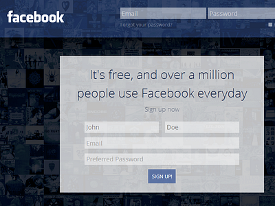 Realistic Facebook Redesign - Sign Up Page facebook fun redesign web web design webdesign