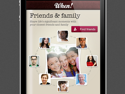 When Friends Mockup app ios ui