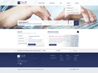 Outsourcing Webpage Proposal blue border corporate hands outsourcing photoshop slider web webdesign