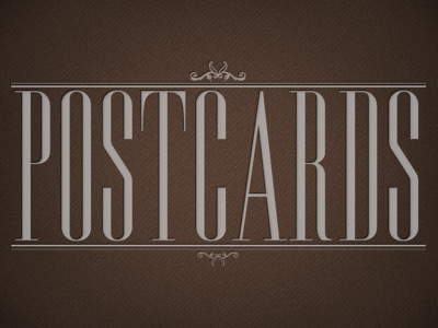 Postcards logo typography