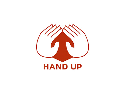 Hand Up concept africa aids arrow hand hands heart icon logo nonprofit red up