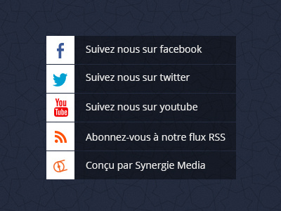 Footer social media links [The Nexties] arabesque facebook icons links media nexties rss social twitter youtube