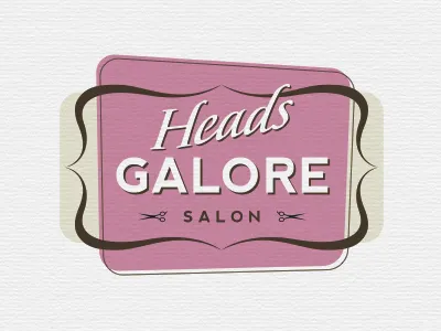 Heads Everywhere girly logo pink retro