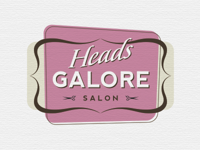 Heads Everywhere girly logo pink retro