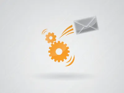 Icon: Gears envelope gears icon shadow shiny texture