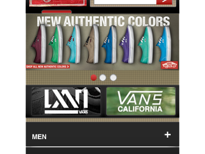 Vans Mobile redesign proposal mobile pattern redesign shoes ui ux vans