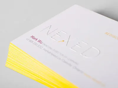 Nexed branding embossing identity logo