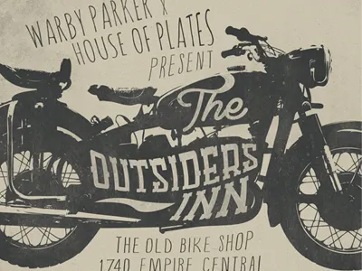 Warby Parker x House of Plates Poster bike event house of plates motorcycle poster warby parker