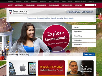 Shenandoah University awesome shenandoah university website