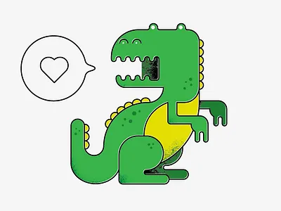 T Rex dinosaur illustration linework texture