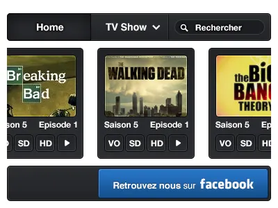 Website UI parts design tv show ui web web design