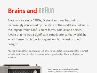 Brains and Braun braun dieter rams kievit typography