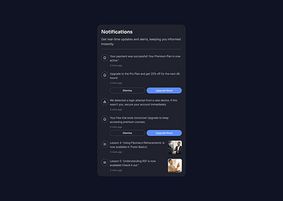 Notifications Modal - Dark Mode design modal notifications ui ui design ux ux design