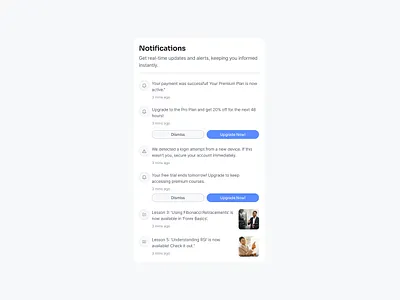 Notifications Modal - Light Mode design ui ui design ux ux design