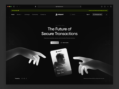 Banking Landing Page bank banking card dark design finance financial header interface landing minimal money payment product saas service trend ui user interface ux