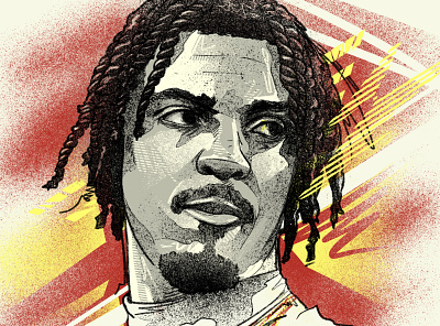 Jayden Daniels Commanders QB digital illustration football illustration illustration jayden daniels nfl sports illustration