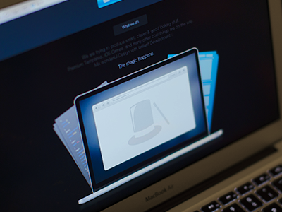 Sneak Peek n°3 - Pixelicious - WIP blue clean code design development macbook peek pro sneak typography ui ux web wip