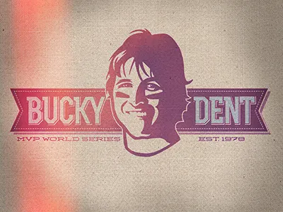 Bucky Dent baseball bucky dent logo logotype portrait vintage world series yankees