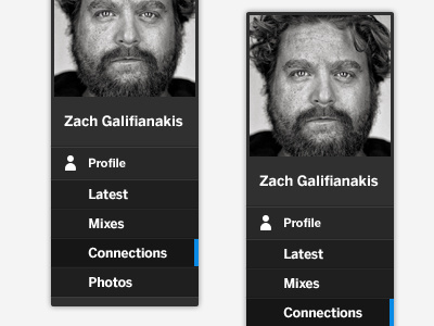 MySpace Menu actor dark gui menu movie myspace new profile ui zach galifianakis